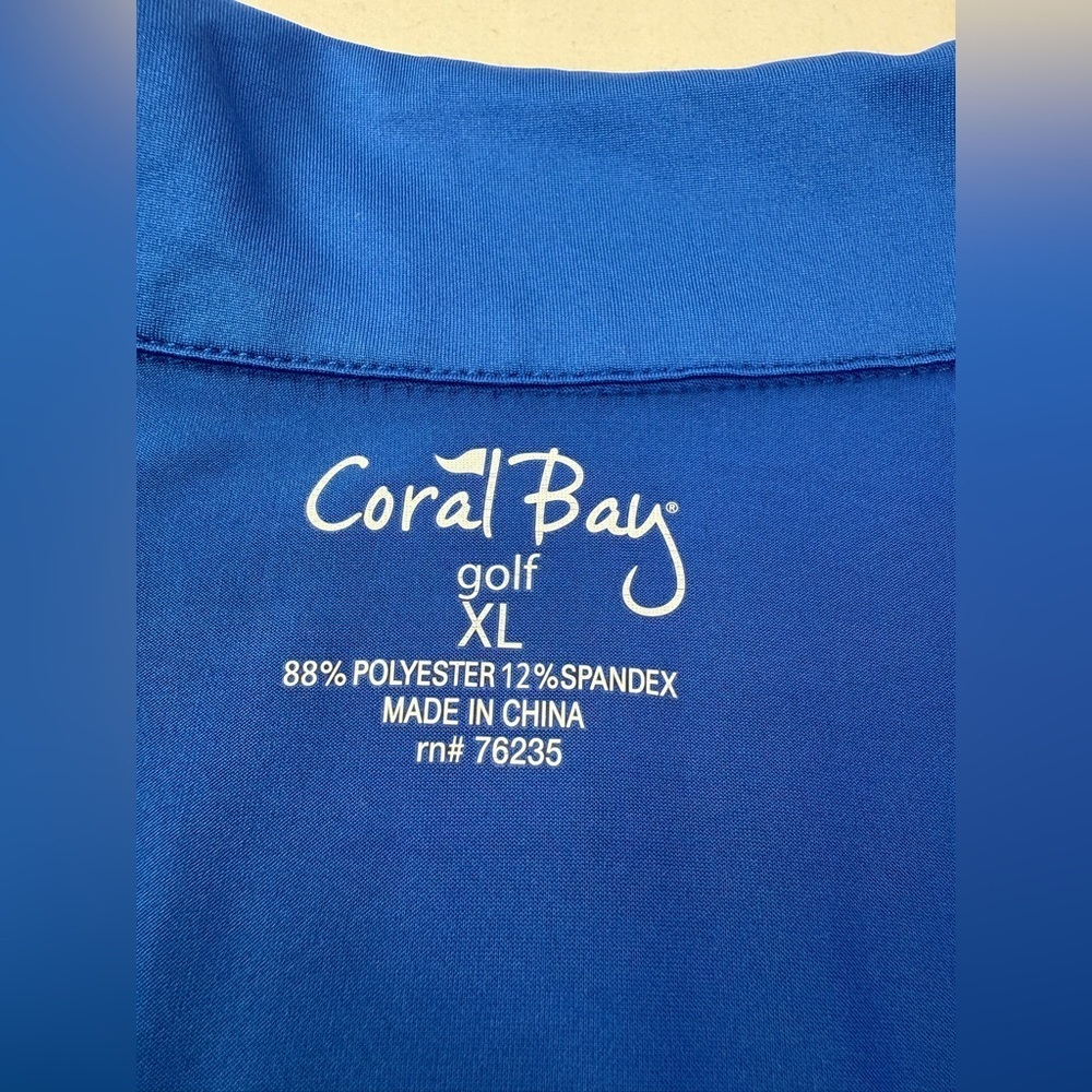 Coral Bay Golf Royal Blue Polo Shirt Short Sleeve Size XL - Picture 3 of 7
